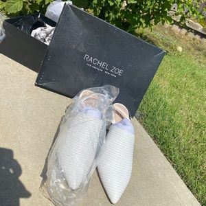 Rachel Zoe white slides